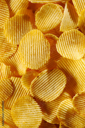 Detail of fried potato chips