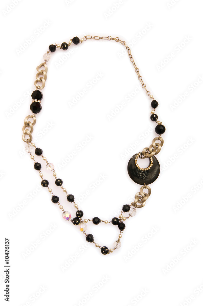 Woman necklace isolated on the white background Woman necklace isolated on the white background