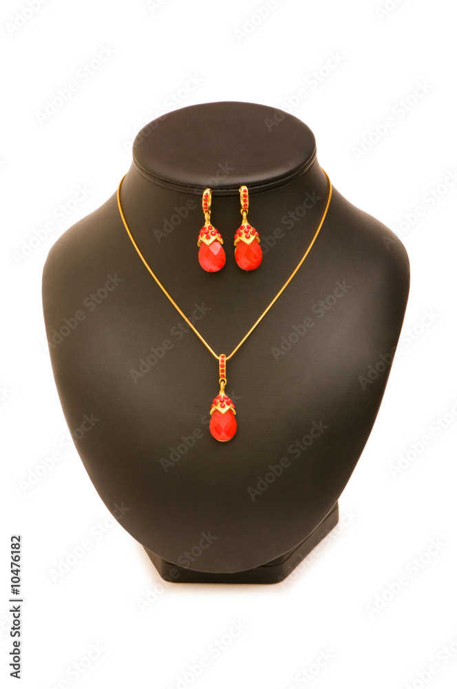 Woman necklace isolated on the white background Woman necklace isolated on the white background