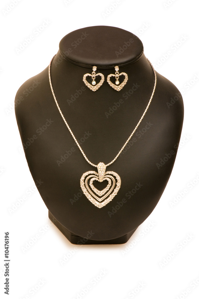 Woman necklace isolated on the white background Woman necklace isolated on the white background