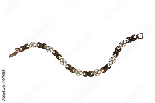 Silver bracelet isolated on the white background