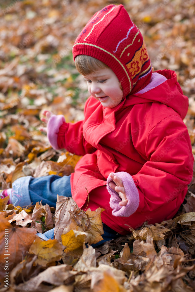 people series: little girl play with leaf people series: little girl play with leaf