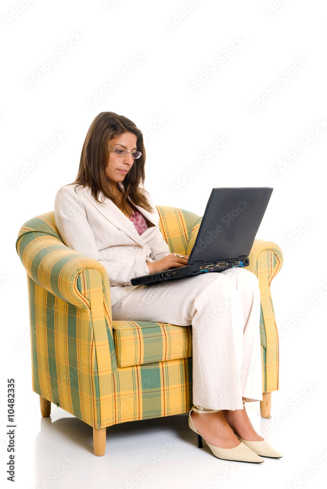 Naklejka premium Young attractive smiling successful businesswoman