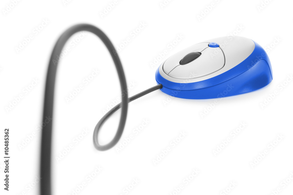 computer mouse with cable isolated on white computer mouse with cable isolated on white