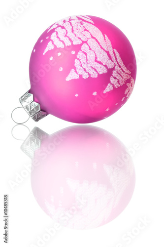 pink christmas decoration isolated on white background