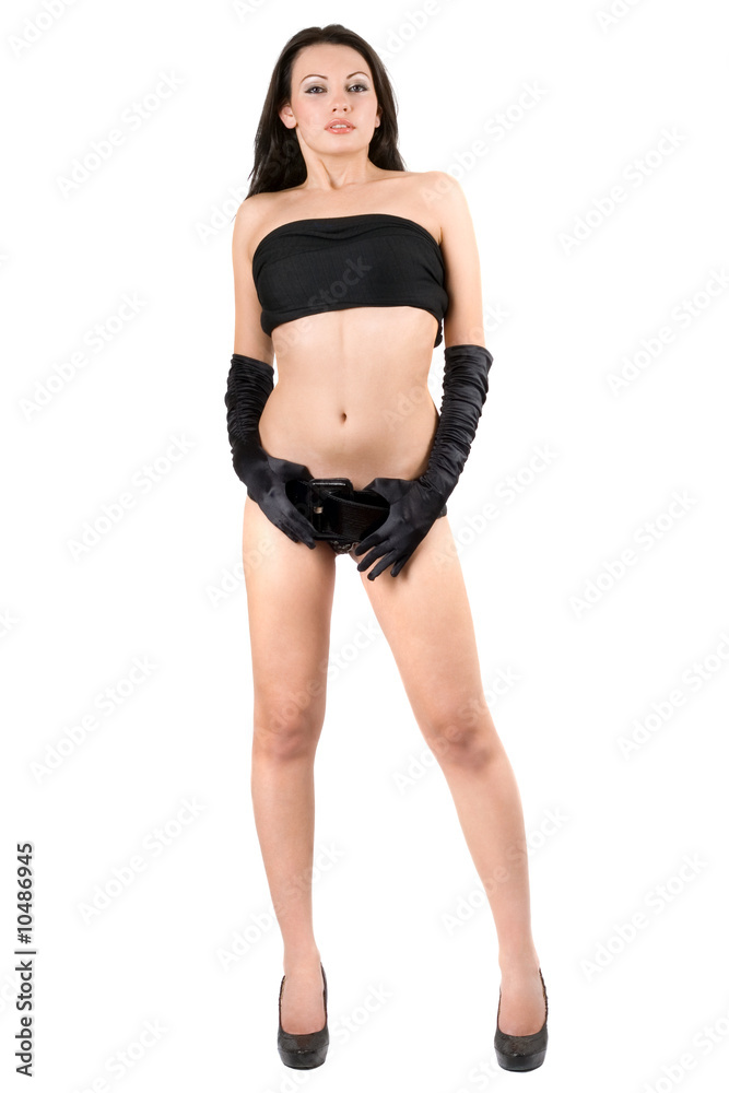 The sexy beauty young woman. Isolated on white