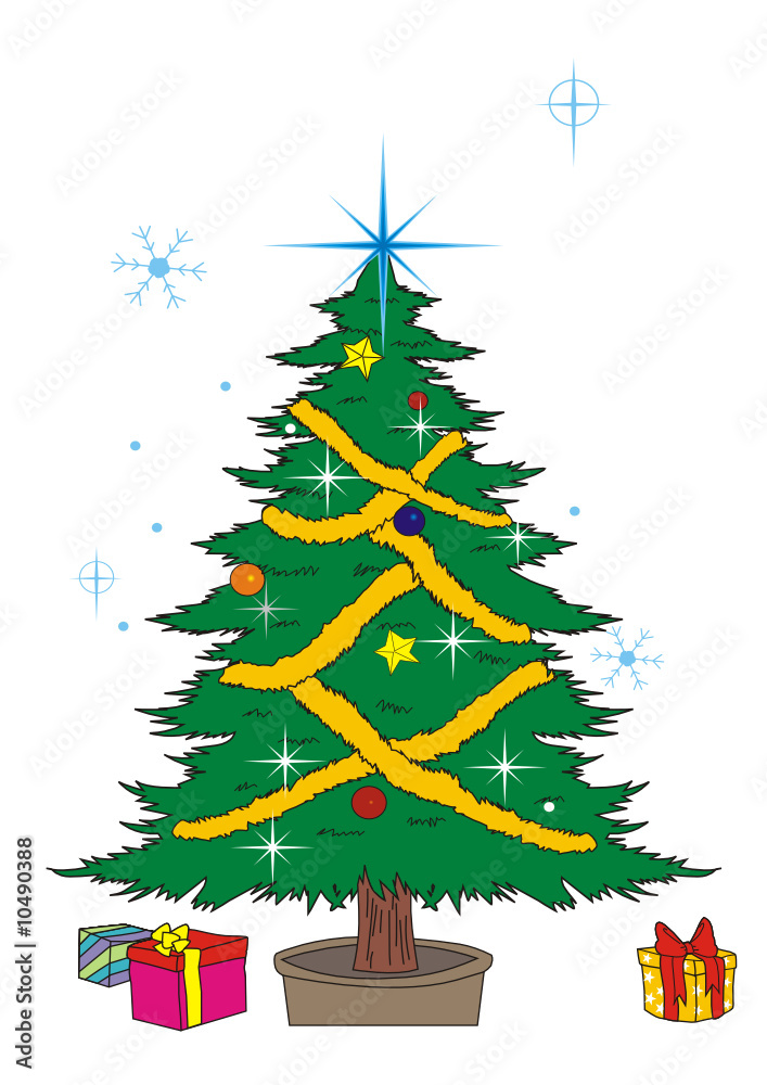 Arbol Navidad Vector vector de Stock | Adobe Stock