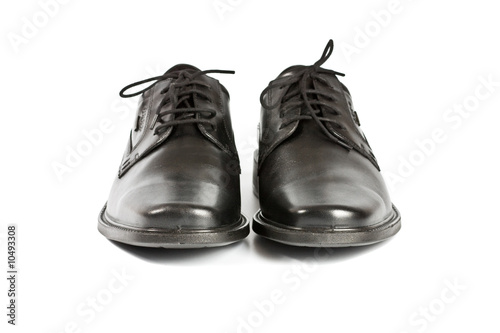 Black male shoes isolated on the white background.