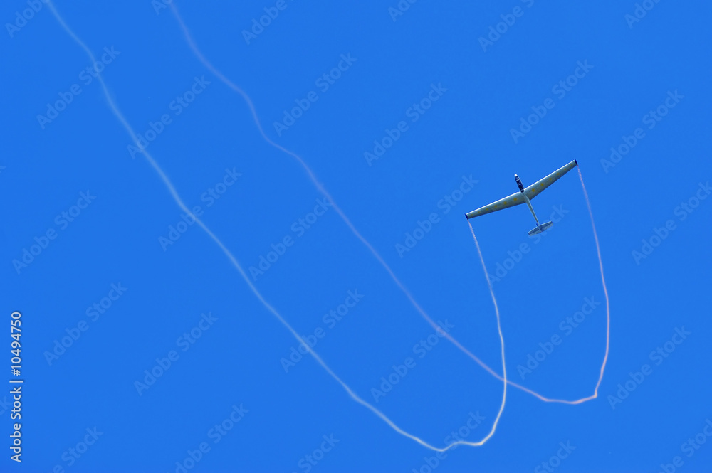 Single aeroplane gliding through the air