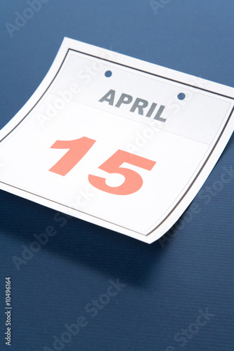 Tax Day, calendar date April 15 for background