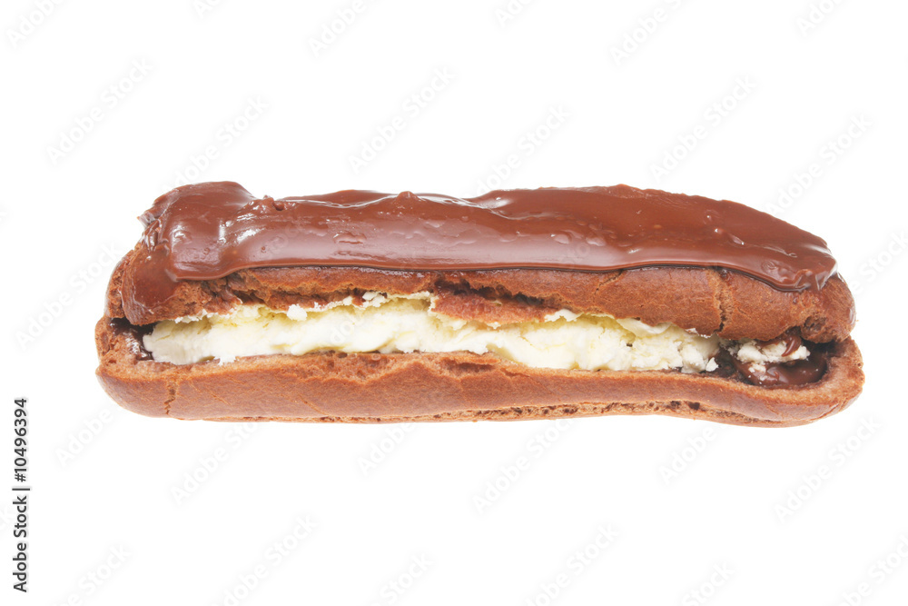 Chocolate eclair isolated on white Chocolate eclair isolated on white
