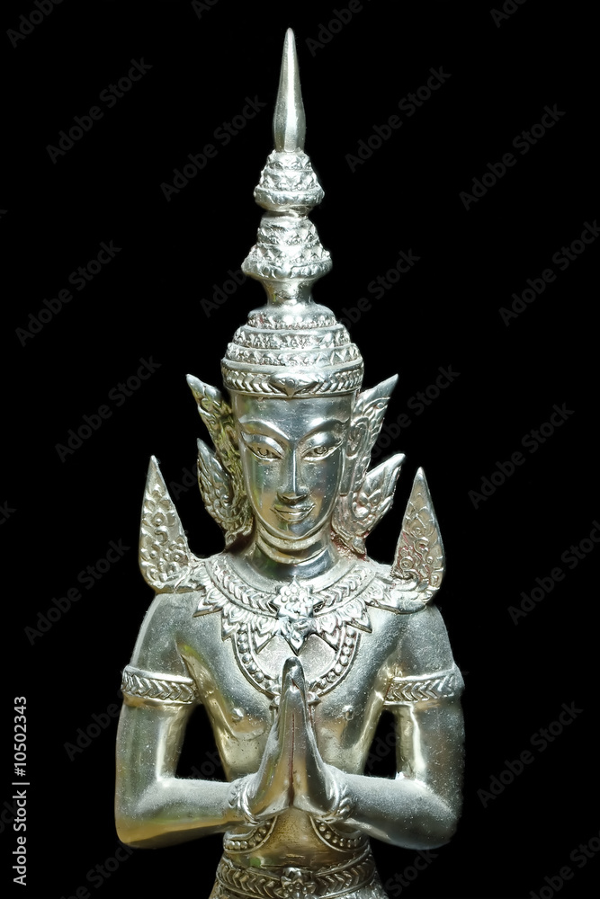 Fototapeta premium Sculpture illustrating Ramayana book isolated on black
