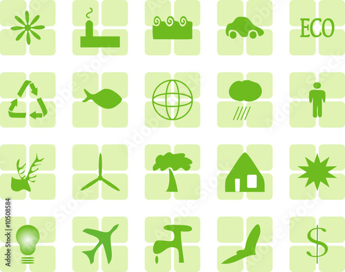 environmental web button vector set