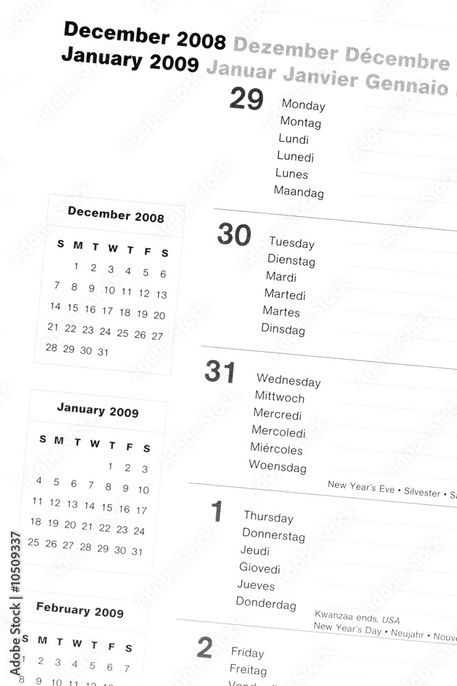 close-ups of personal organizer - January 2009 close-ups of personal organizer - January 2009