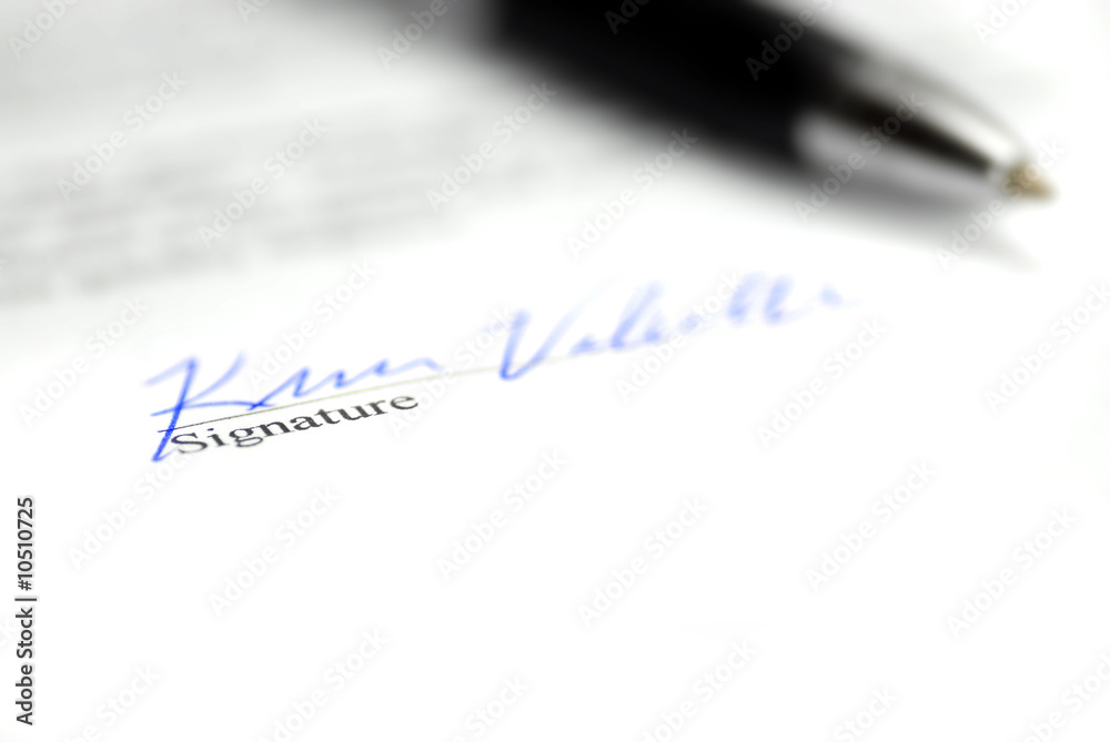 Contract with person signing name on signature line Contract with person signing name on signature line