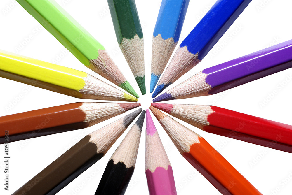 Colored pencils isolated ob white background. Colored pencils isolated ob white background.