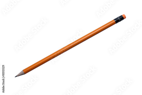 Modern orange pencil with black chrome. Clipping path.