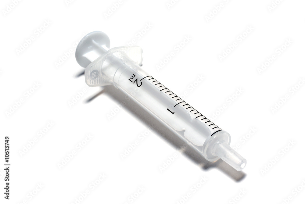 Syringe without needle isolated on white background. Syringe without needle isolated on white background.