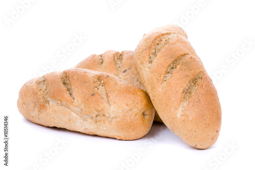 close up of fresh white bread, isolated on white