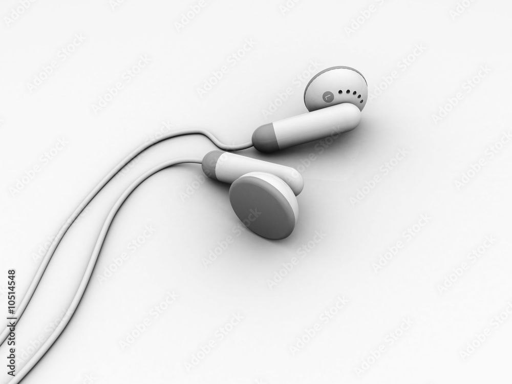 3d illustration of headphones over white background 3d illustration of headphones over white background