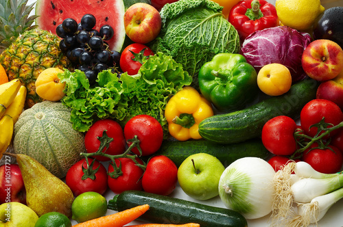 Group of different fruit and vegetables