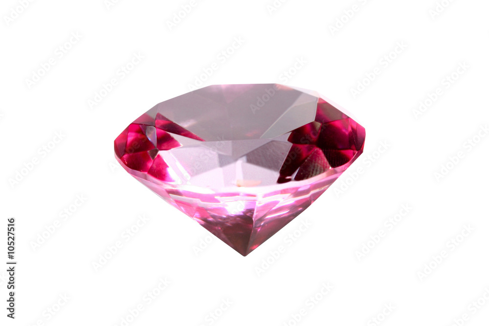 An image of red crystal isolated on white An image of red crystal isolated on white