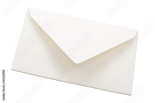 Closed white envelope, clipping path