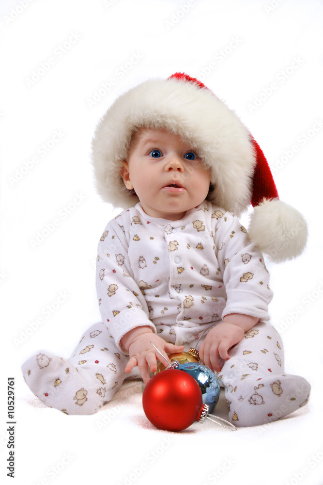 christmas child playing with Christmas decorations christmas child playing with Christmas decorations