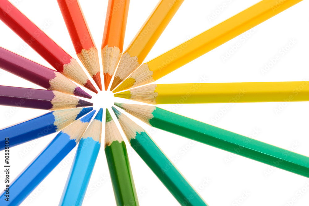 Ring of pencils isolated on white background. Ring of pencils isolated on white background.