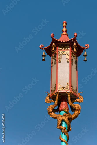 Street lamp in chinatown located in San Francisco California