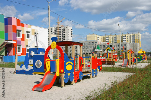 New playground in children's to a garden.