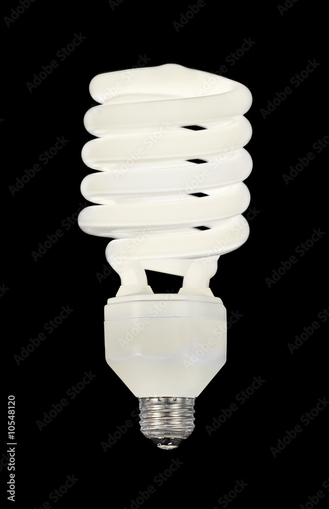 Fluorescent light bulb isolated on a black background Fluorescent light bulb isolated on a black background