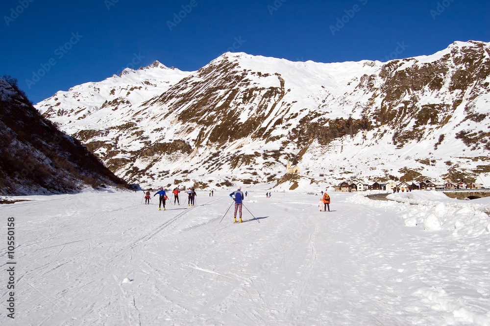 Cross country ski area in Formazza, Alps, Italy Cross country ski area in Formazza, Alps, Italy