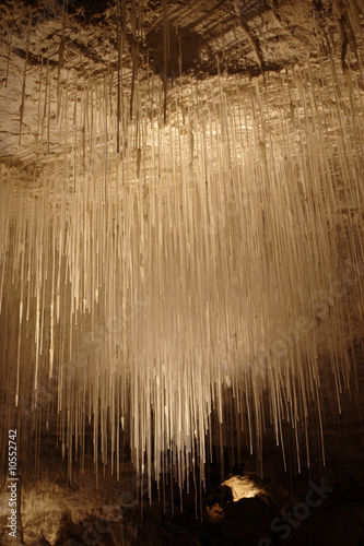 unusual stalagmits in underground cavern