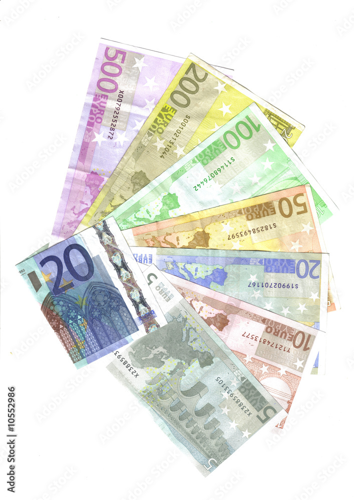 back of the euro banknotes