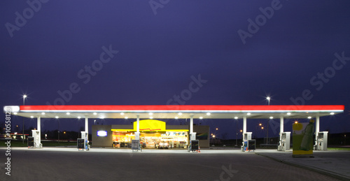 Gas station at night