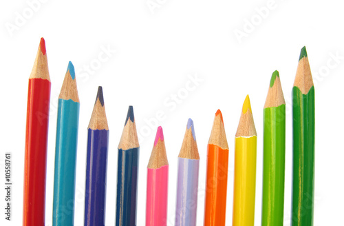 Coloured pencils wooden isolated on white background