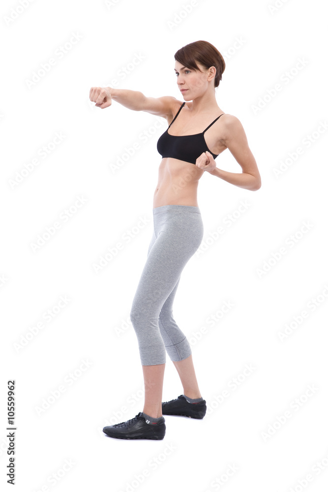 beautiful woman doing fitness and exercise on white beautiful woman doing fitness and exercise on white