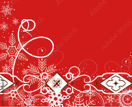 Red winter background. Vector illustration