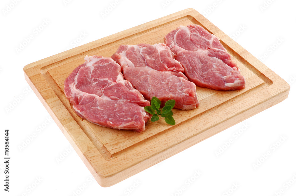 Fresh raw pork isolated on white background Fresh raw pork isolated on white background
