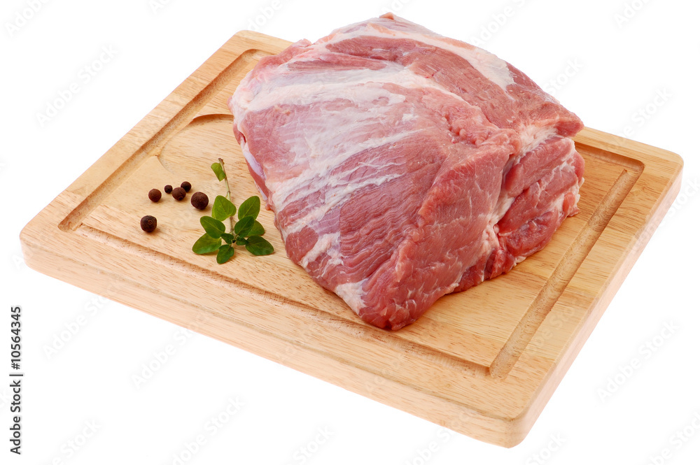 Fresh raw pork isolated on white background Fresh raw pork isolated on white background