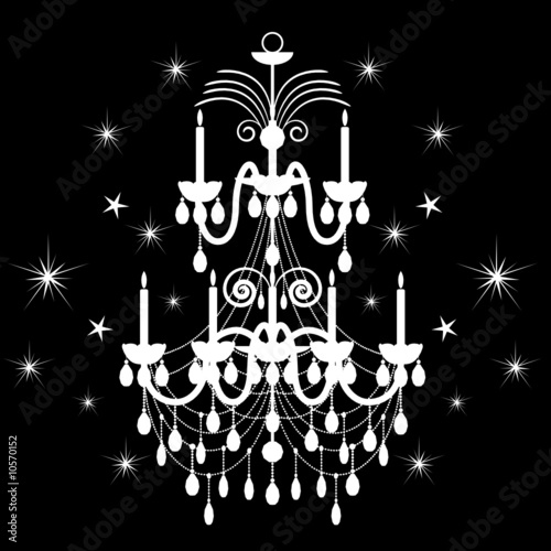 Vector illustration of a crystal chandelier