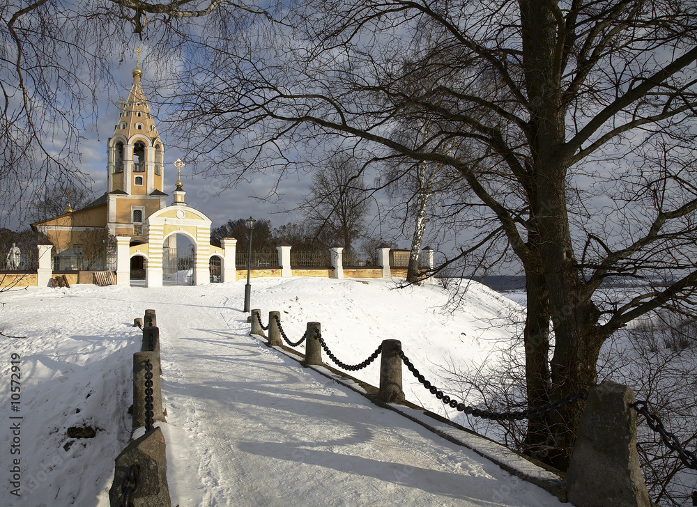 Russian orthodox church in the winter