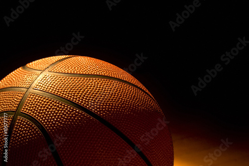 Basketball left on the court