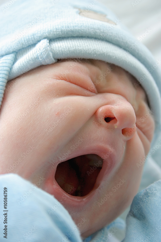 After childbirth, newborn baby.