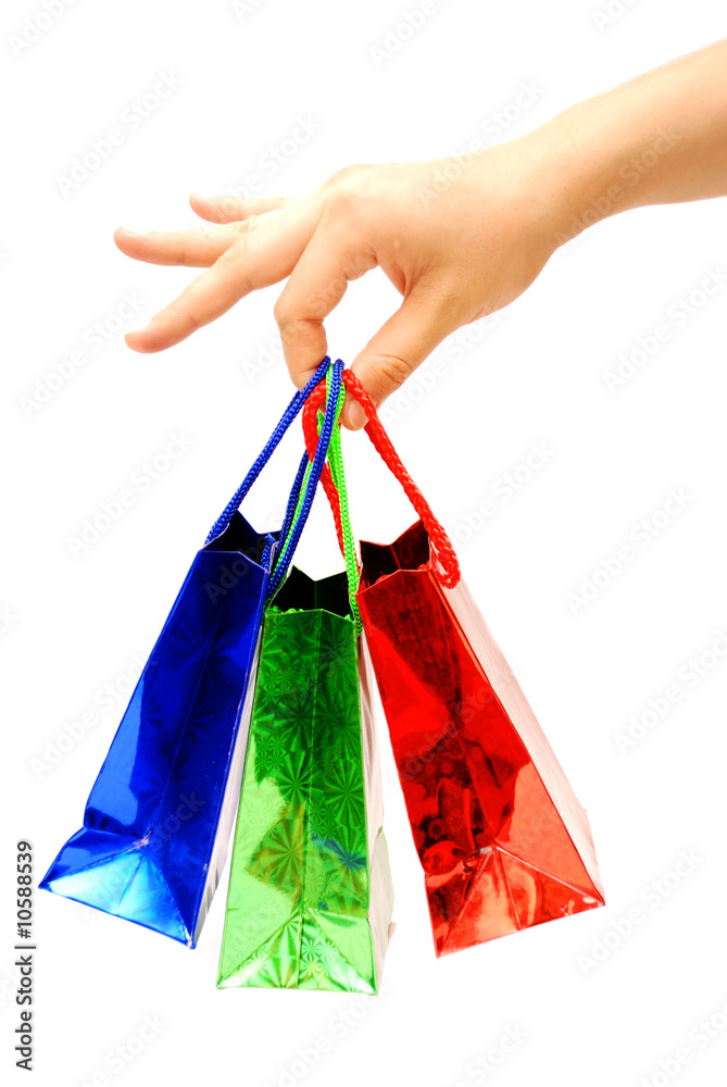 Gift packages in a hand
