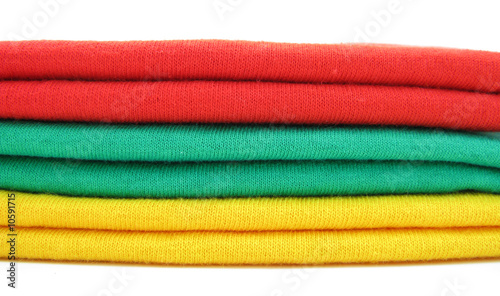 Cotton T shirts red yellow green photo