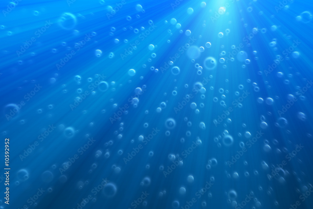 Deep Underwater with bubbles
