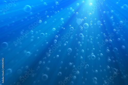 Deep Underwater with bubbles