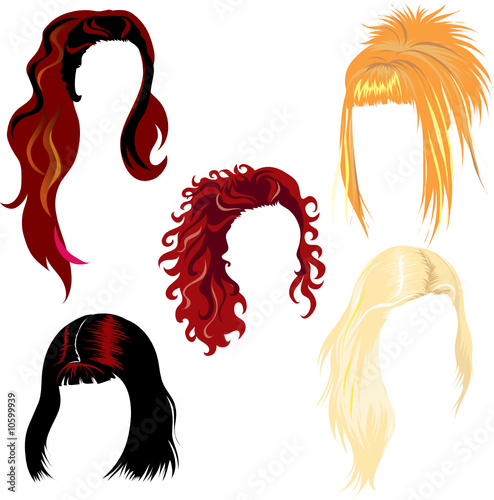 set of hair style samples for woman